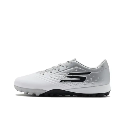 Skechers GO SOCCER MENS Artificial Ground Cushioning Wear Resistant Soccer Shoes Men's White Silver