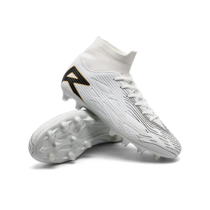 QIUTEXIONG FG Rubber Long Studs TF Rubber Broken Studs Soft Ground Firm Ground Slip Resistant Soccer Shoes Unisex-40