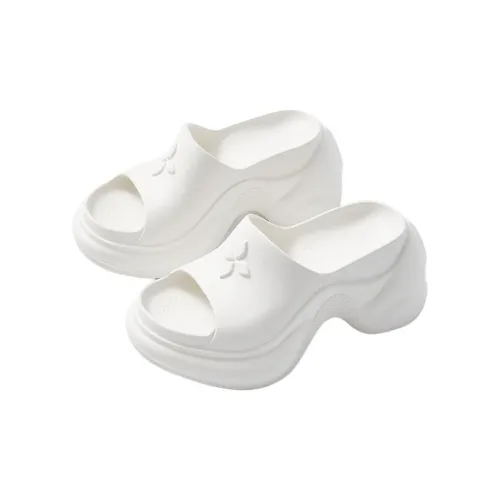 SHEGOTO Platform Slippers For Women's Outerwear In Summer, Cross Flower Design, Trendy High Heel Slippers