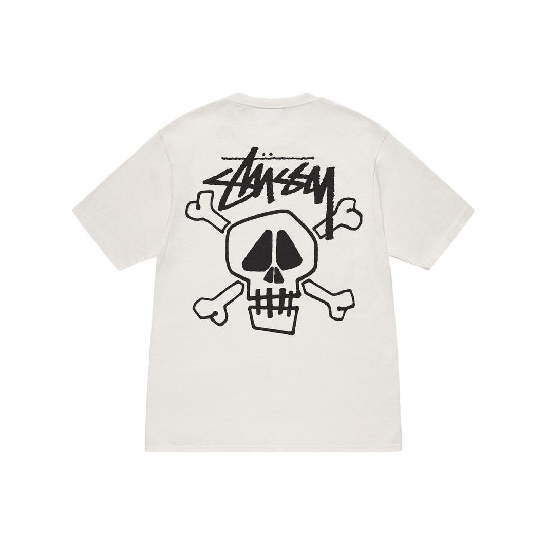 Stussy Skull Bones Pigment Dyed Tee Black M - POIZON