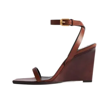 SAINT LAURENT May One Strap Sandals 9cm Women's Brown