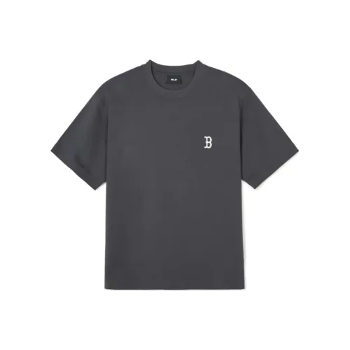 MLB SS24 Set in Sleeve T Shirt Unisex Charcoal Gray
