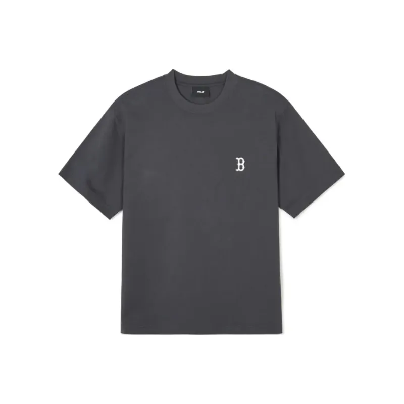 MLB SS24 Set in Sleeve T Shirt Unisex Charcoal Gray-0