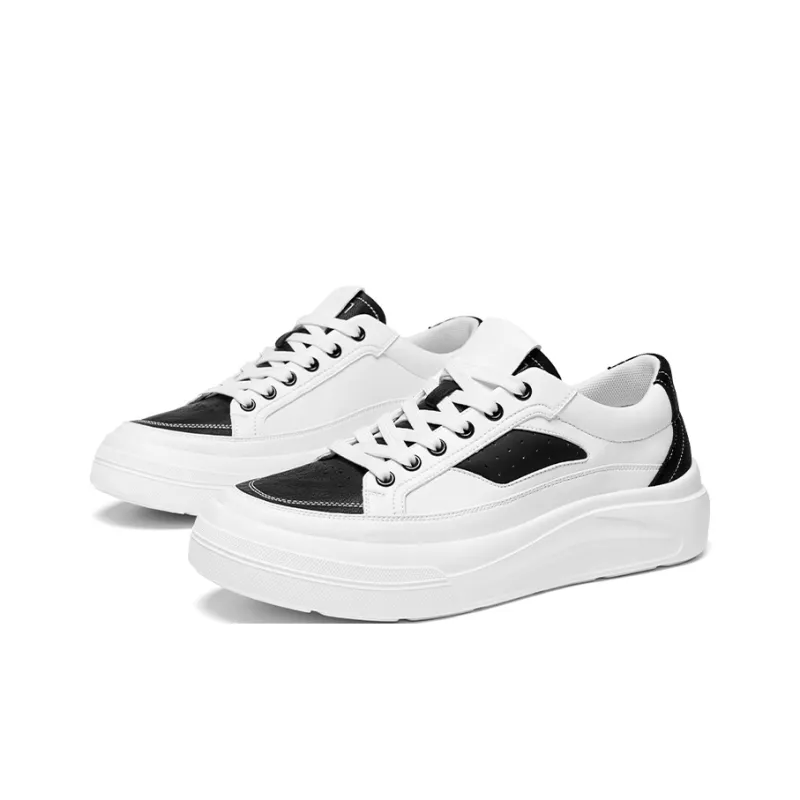 Meiretu Abrasion Resistant Breathable Height Increasing Low Top Skateboard Shoes Men's-2