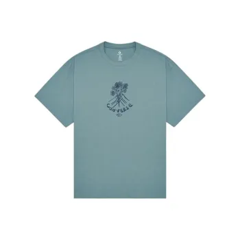 Converse FLOWER FRIENDS T Shirt Men's Peacock Blue