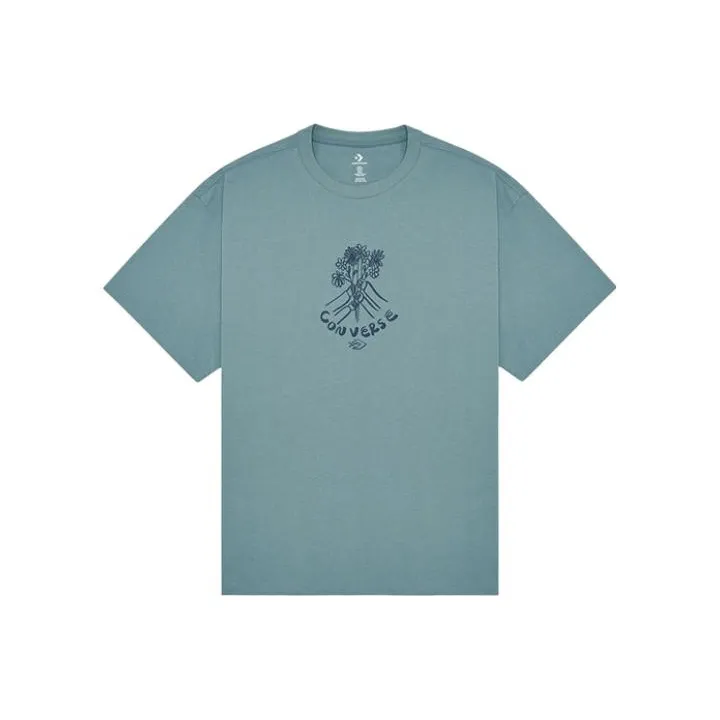 Converse FLOWER FRIENDS T Shirt Men's Peacock Blue-0