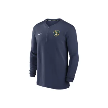 Nike Milwaukee Brewers Authentic Collection Game Time Men's Nike Dri FIT Mlb 1/2 Zip Long Sleeve Top