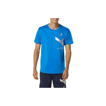 Asics T Shirts Unisex Blue