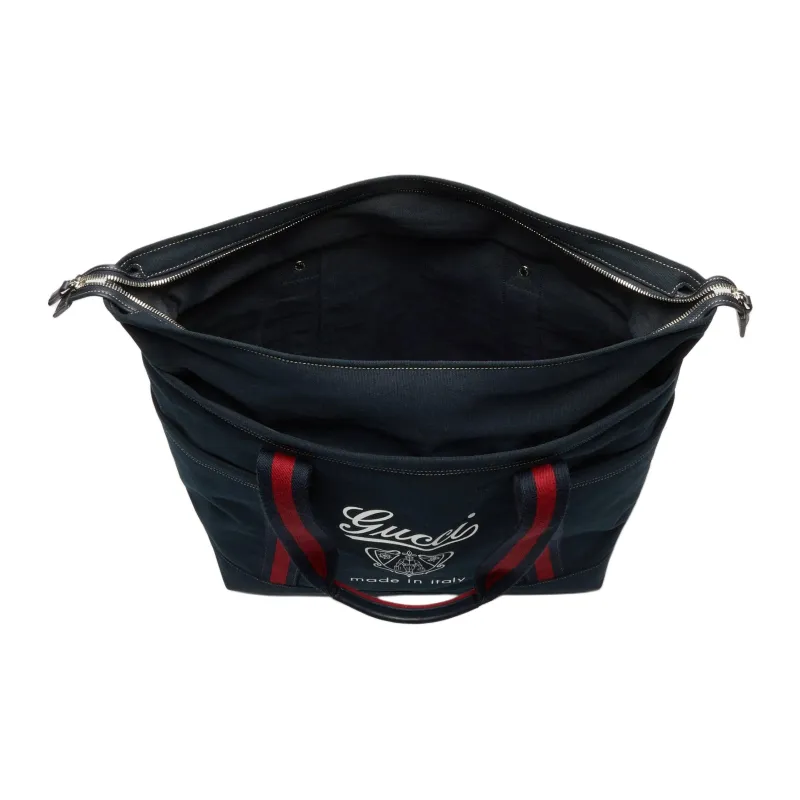 GUCCI Canvas Bag Handbag Shoulder Bag Medium Size Men's Dark Blue-4