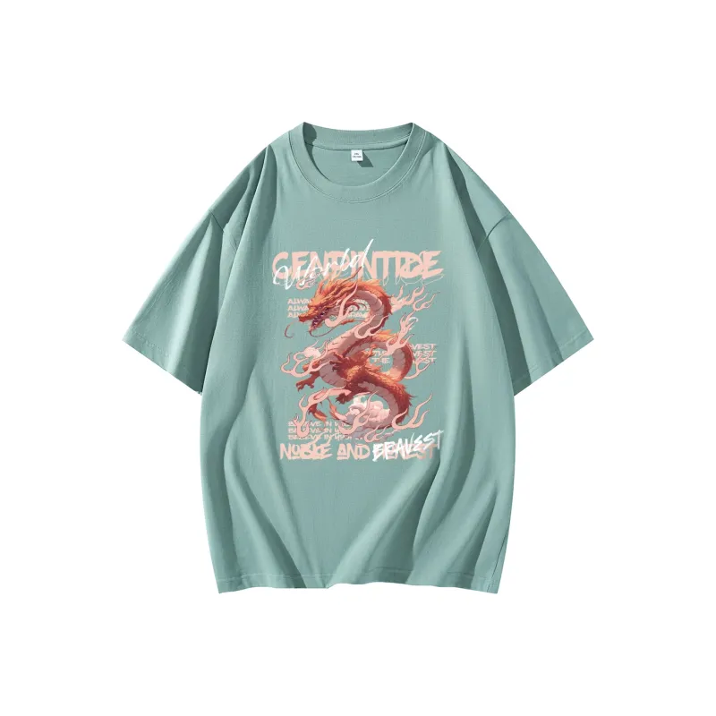 CENPIN Drop Shoulder Sleeve Short Sleeved T Shirts For Summer Unisex-12