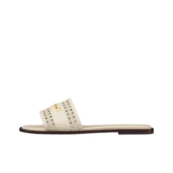 DIOR D Lane Slide Slippers Women's Beige