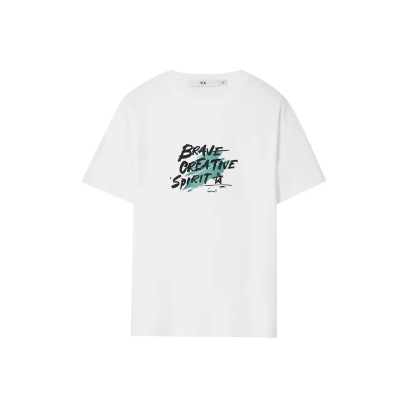 HLA T Shirts Men Ecru Pattern BE-0