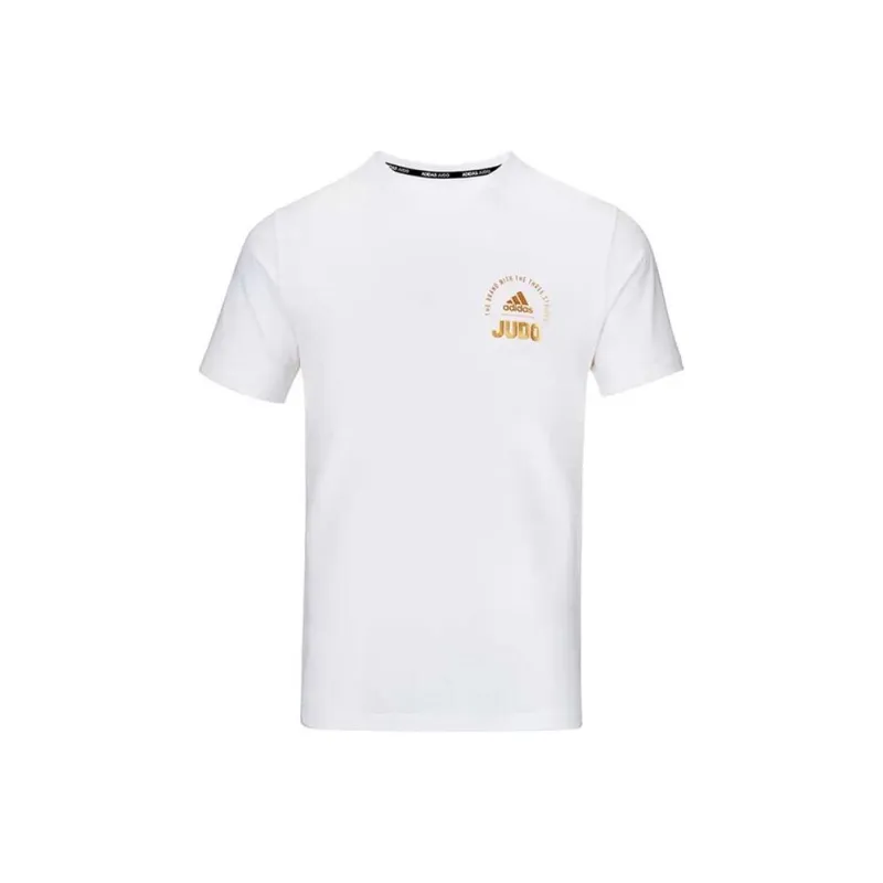 Adidas T Shirt Men's White With Small Gold Logo-0