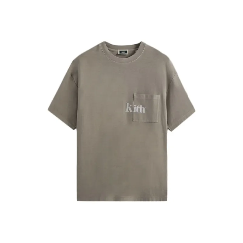 KITH Mens Letter Print Quinn Tee Pyrite-0