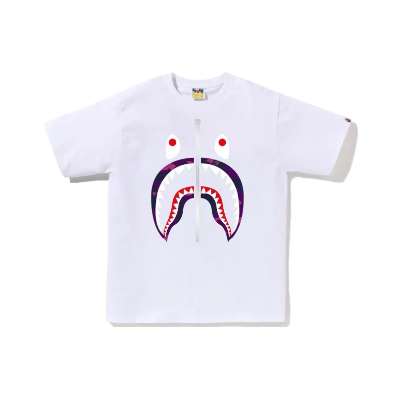 A BATHING APE Color Camo Shark Tee-0