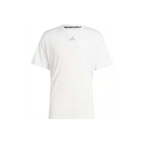 Adidas black Workout 3 Stripes Tee T Shirt Men's White