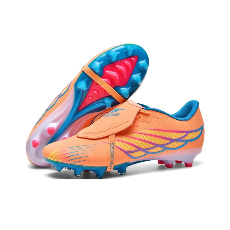 QIUTEXIONG FG Firm Ground Soft Ground, Artificial Ground, Natural Ground Slip Resistant Coverage Soccer Shoes Unisex-26