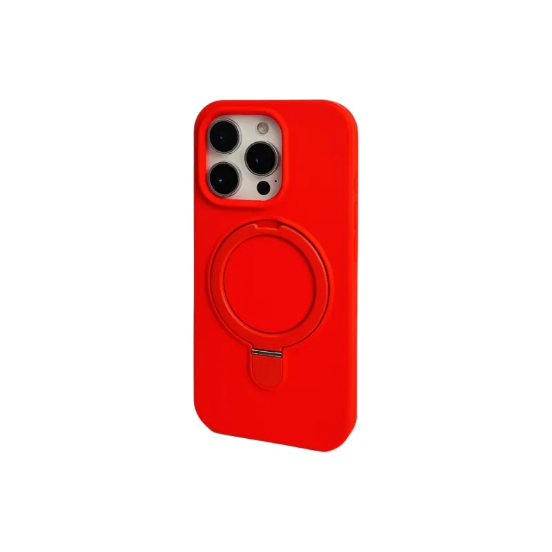 Sopi Silicone Material Solid Color Magnetic Stand Phone Cases Compatible With IPhone 16/15 Pro Max/Apple 13/14 Pro/Max-57