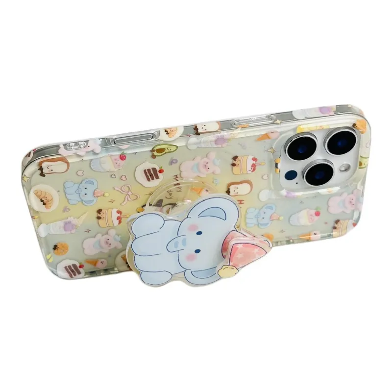 Sopi Acrylic Material Elephant Cartoon Collection Phone Cases Compatible With IPhone 16/15 Pro Max/Apple 13/14 Pro/Max-3
