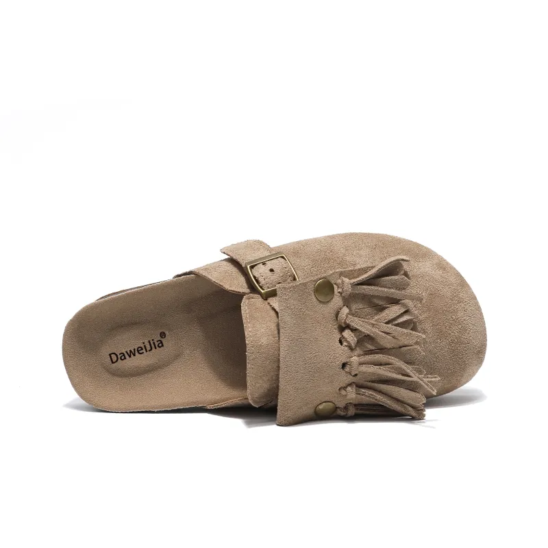 Dawei's House Fringe Abrasion Resistant Wrap toe Slippers Women's-16