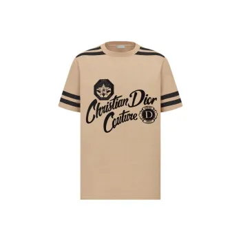 DIOR Homme Christian DIOR Couture Printed Relaxed Fit T Shirt Beige