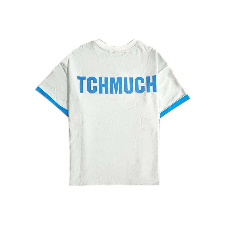 TCH T Shirts Unisex White With Blue Logo-0