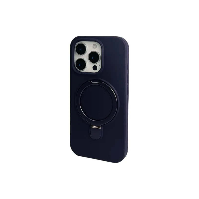Sopi Silicone Material Solid Color Magnetic Stand Phone Cases Compatible With IPhone 16/15 Pro Max/Apple 13/14 Pro/Max-7