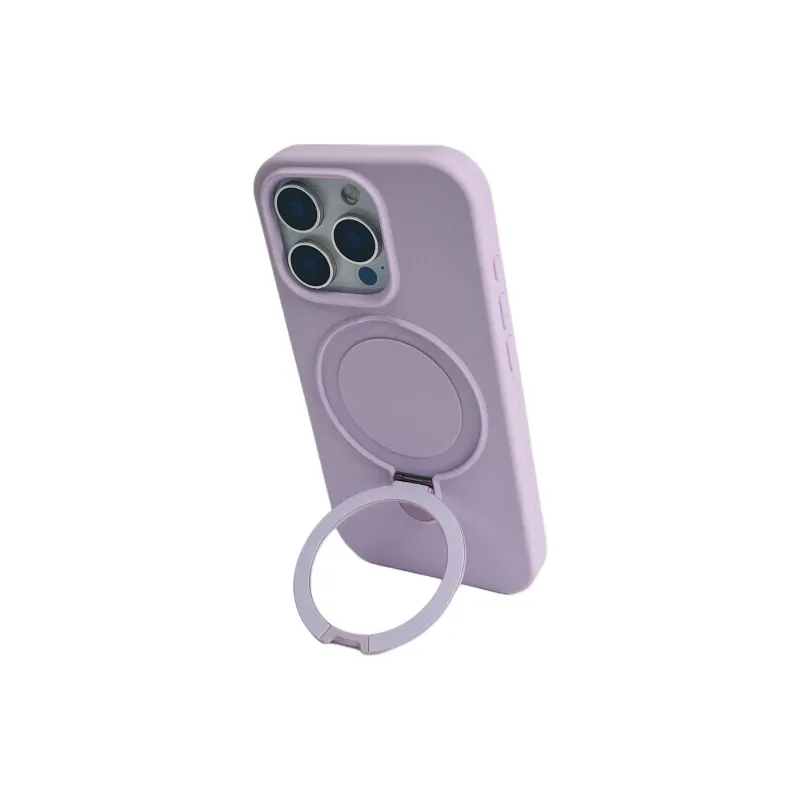 Sopi Silicone Material Solid Color Magnetic Stand Phone Cases Compatible With IPhone 16/15 Pro Max/Apple 13/14 Pro/Max-33