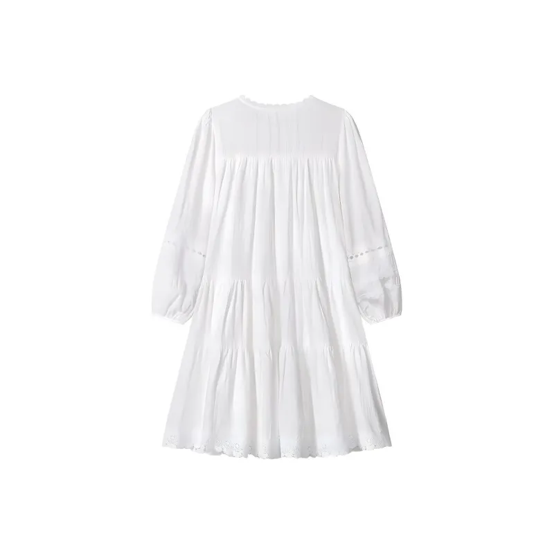 KKX Long Sleeved Dresses Women's White-0