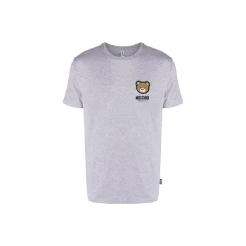 MOSCHINO Logo Teddy Bear Printed Crewneck T Shirt