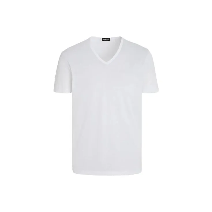 Ermenegildo Zegna V Neck Short Sleeved T Shirt-0