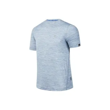 QIAODAN Short Sleeved T Shirts Men's Mineral Blue Heather Gray