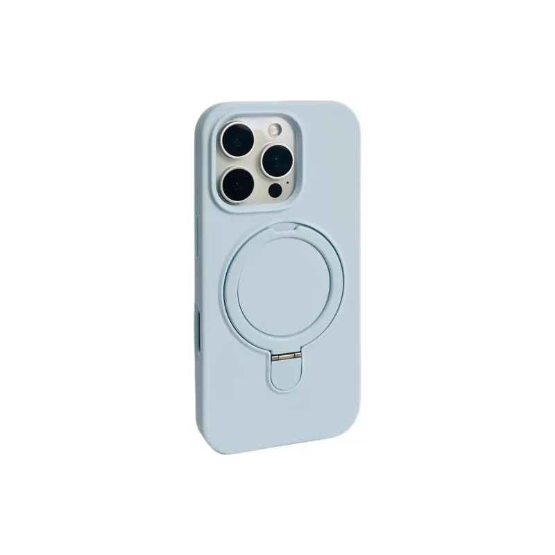 Sopi Silicone Material Solid Color Magnetic Stand Phone Cases Compatible With IPhone 16/15 Pro Max/Apple 13/14 Pro/Max-51