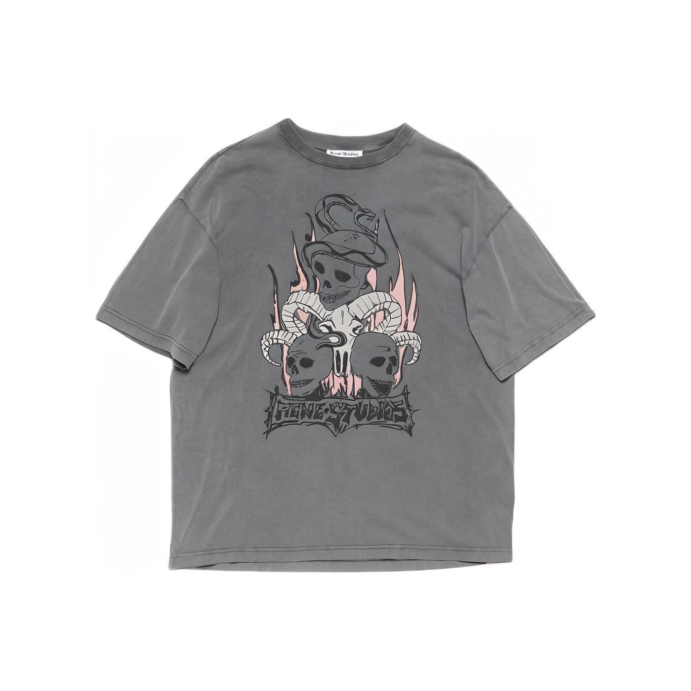 【関税送料無料】acne studios Skull Printed Crewneck T-shirt 3acf865704880360ad0fb2c37471e1