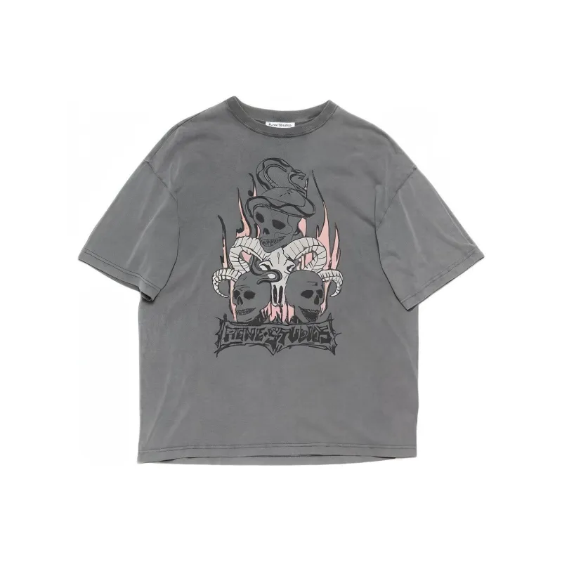 Acne Studios Crew Neck Graphic Regular Fit T Shirt-0