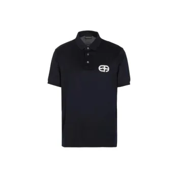 EMPORIO ARMANI Lyocell blend Jersey Polo Shirt With Embossed Ea Logo Embroidery