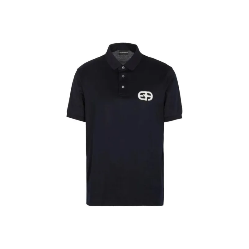 EMPORIO ARMANI Lyocell blend Jersey Polo Shirt With Embossed Ea Logo Embroidery-0