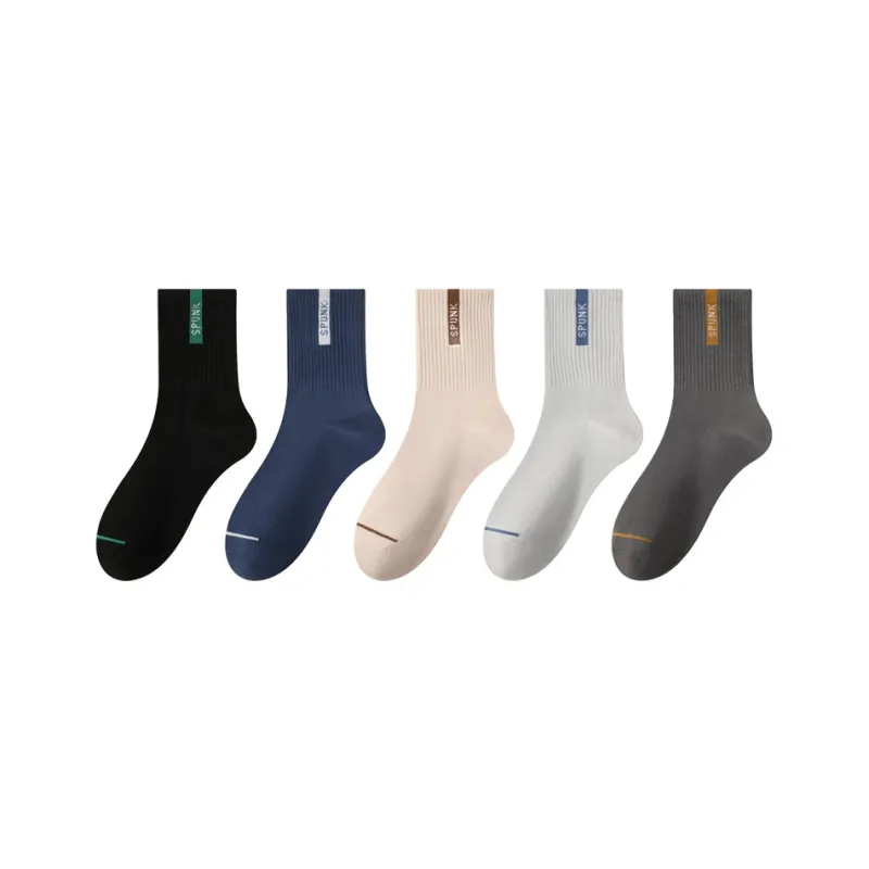 PLANDOO Mid Calf Socks Unisex 5 Pack-10