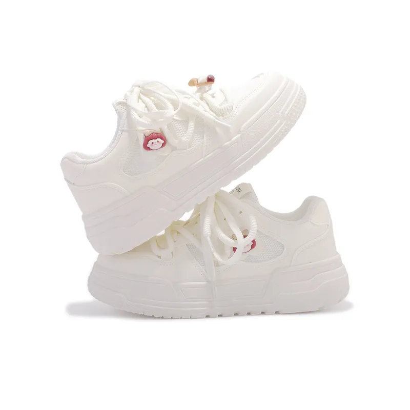 SHUXIAOBEI Anti Slip Wear Resistant Low Top Stylish Skateboarding Shoes Style Women's Ecru Adjustable-3