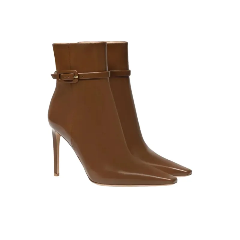 GIANVITO ROSSI Lindsay Ankle Boots 9.5cm Women's Brown-2