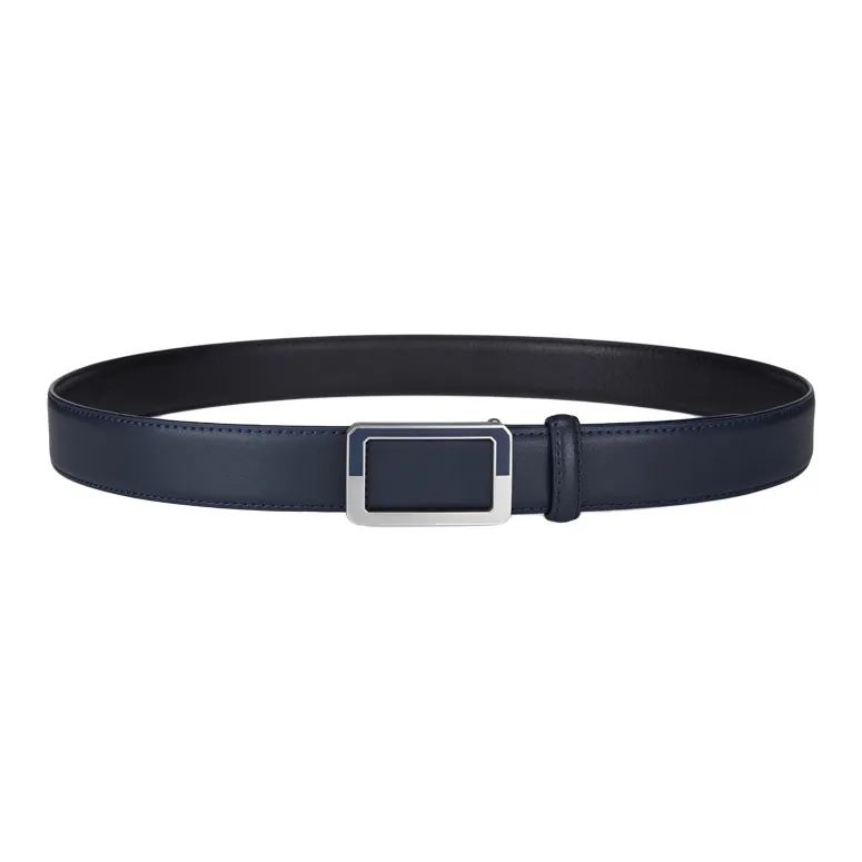 GUSKI Top Grain Cow Leather Smooth Buckle Belt, Elegance Pants Belt Men's Width 3.4cm Gift Box Set-15