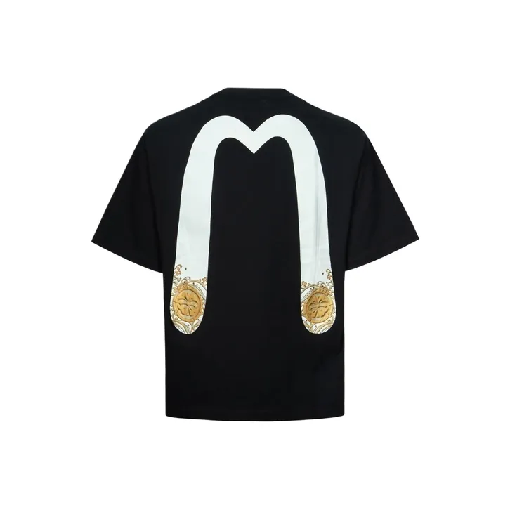 EVISU Daicock And Gold Kamon Cotton T shirt-0