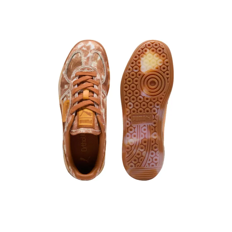 PUMA Palermo Anti Slip Wear Resistant Low Top Skateboard Shoes Women's Brown Yellow-3