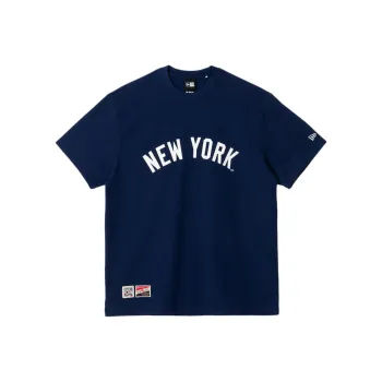 New Era X MLB SS24 Cooperstown Script T Shirt Navy Blue
