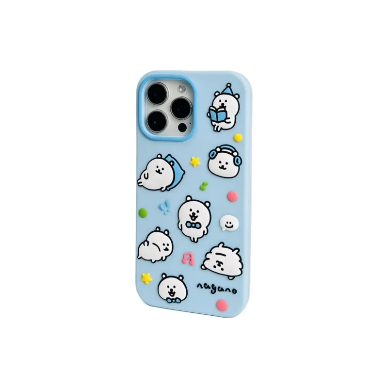 Sopi Silicone Material Joke Bear Blue Phone Cases Compatible With IPhone 16/15 Pro Max/Apple 13/14 Pro/Max-2
