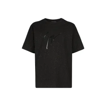Giuseppe Zanotti Strass All Over Printed Crewneck T Shirt