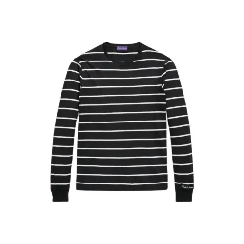 Polo Ralph Lauren SS24 Striped Lisle Long-Sleeve T-Shirt T-Shirt Men's Black