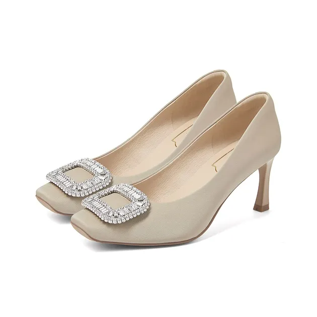 COMELY High Heels Women's Pink Apricot/Silver Gray-2