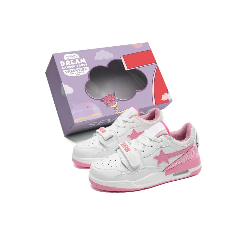 7 SEVFUN Casual Shoes Unisex Low Top White/Yellow/Black/Pink-0