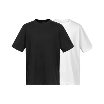 C2H4 T Shirts Men 2 Pack Black+White
